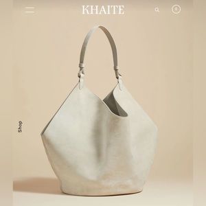 Khaite Medium Lotus in Grey Suede
